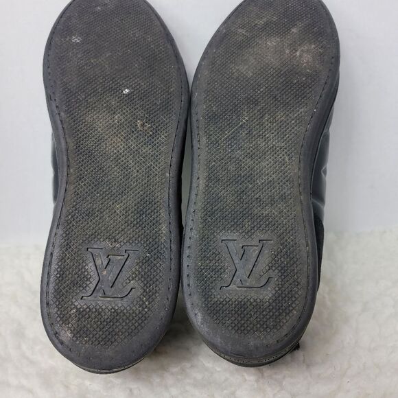 Authentic Louis Vuitton Mens Size 9 Black Leather High Top Sneakers MS 1103 - Picture 10 of 12